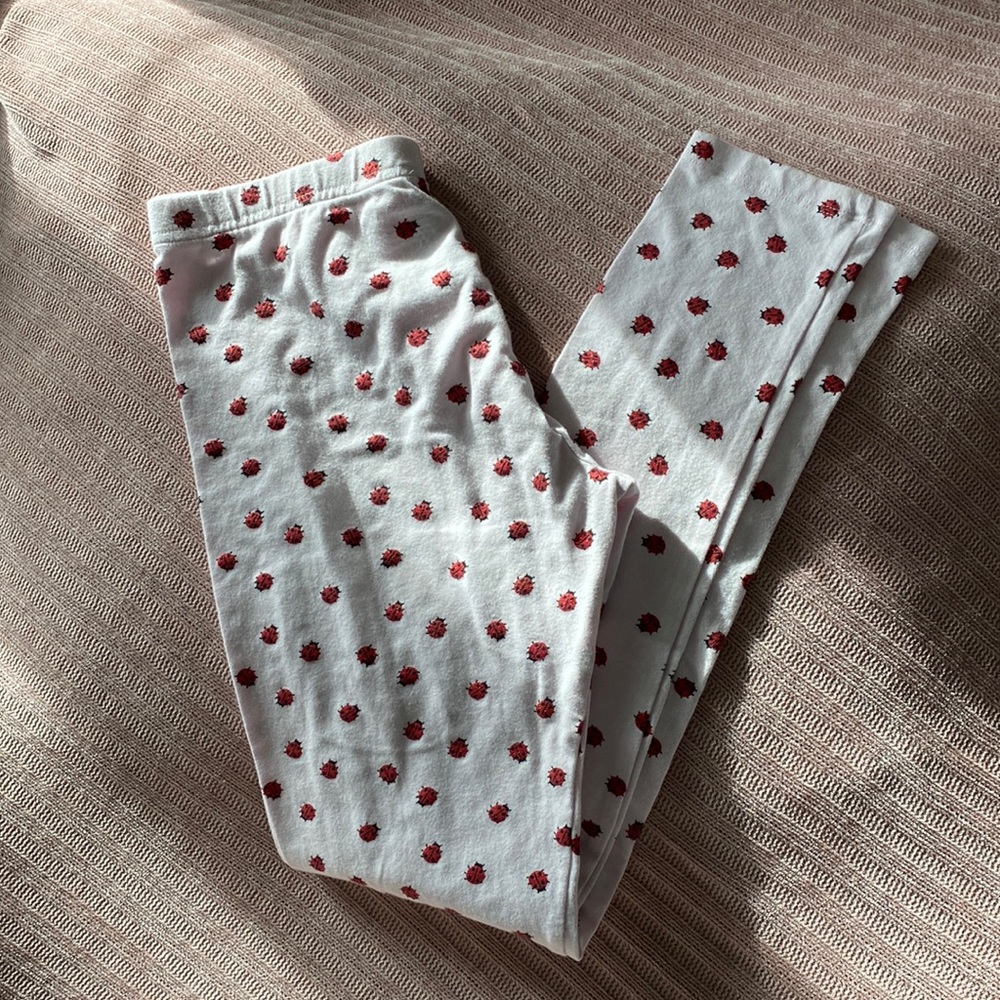 Lady Bug Leggings ( pink with red lady bugs )
